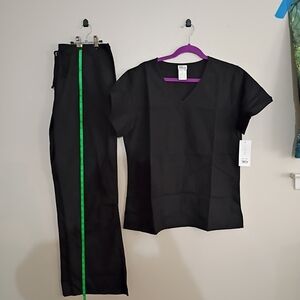 Vital Threads Unisex Scrub Set Black NWT Large